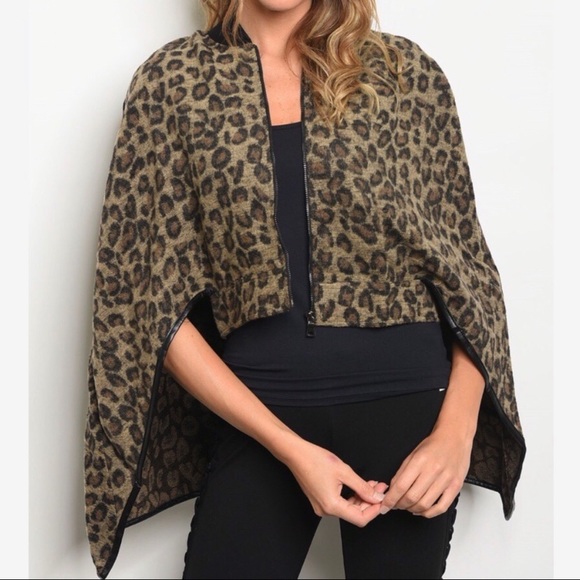 ❄️LEOPARD CAPE JACKET - Picture 3 of 7